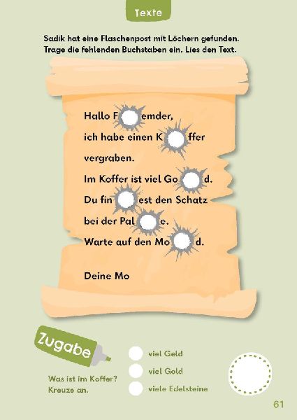 Leserätsel für mutige Kinder - Auf Schatzsuche - Ab 6 Jahren