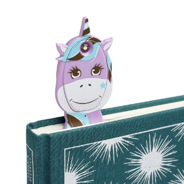 Flexilight Pals Leselicht (Einhorn) - lila - 2 in 1 Leselampe & Lesezeichen - LED Leselicht - Geschenk für Leser, Buchliebhaber - Deutsche Ausgabe