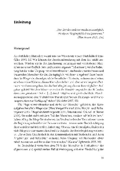 Sterben und Tod in der Palliativ- und Intensivpflege