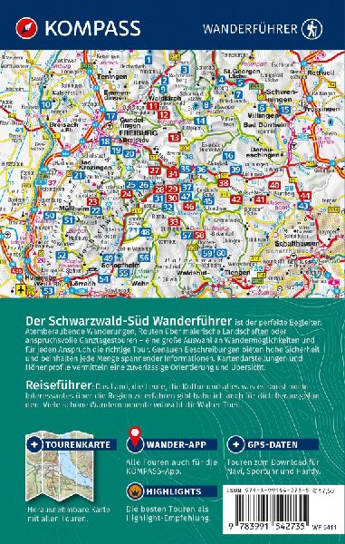 KOMPASS Wanderführer Schwarzwald Süd mit Naturpark, Kaiserstuhl und Markgräflerland, 60 Touren mit Extra-Tourenkarte