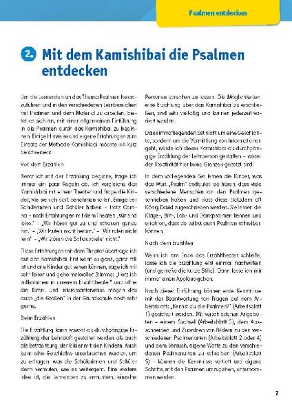 Arbeitsmaterial Grundschule. Religionsunterricht. Gottesbilder mit Psalmen entdecken und erleben