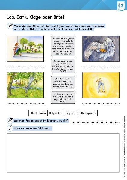 Arbeitsmaterial Grundschule. Religionsunterricht. Gottesbilder mit Psalmen entdecken und erleben