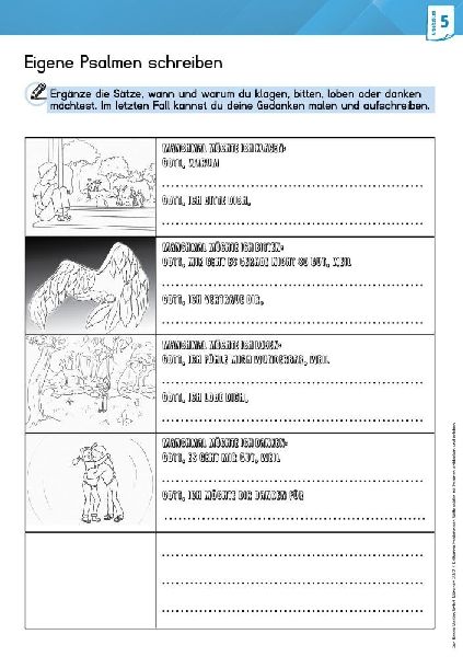 Arbeitsmaterial Grundschule. Religionsunterricht. Gottesbilder mit Psalmen entdecken und erleben