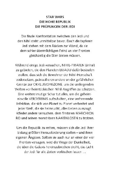 Star Wars Jugendroman: Die Hohe Republik - Ein mutiges Versprechen
