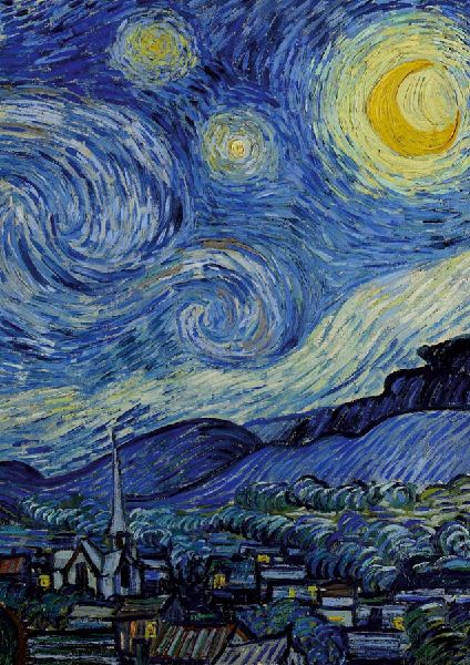 Notizbuch A4 liniert - 100 Seiten Soft Cover - van Gogh Sterne...