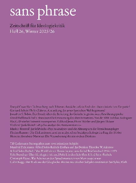sans phrase - Zeitschrift für Ideologiekritik; Heft 26, Winte...