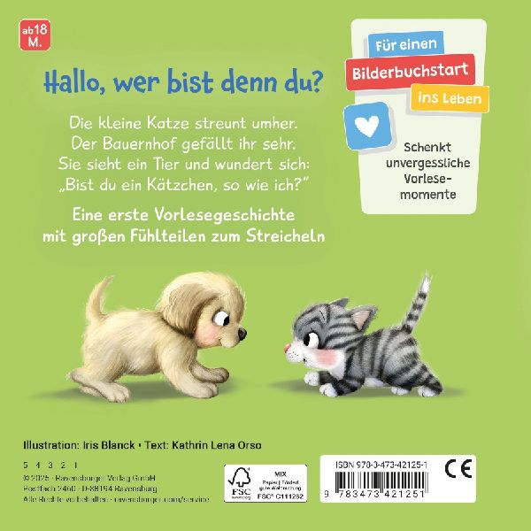 Mein erstes Vorlese-Fühlbuch - Bist du eine Katze?