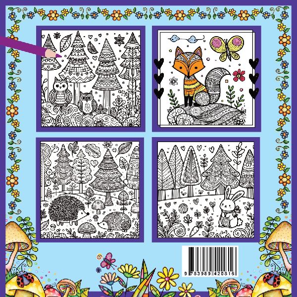 Mandala Malbuch für Kinder ab 8 Jahren und Erwachsene - Zauberwald Ausmalbuch mit süßen Waldtieren wie Fuchs + Igel + Hase + Eichhörnchen und Eulen