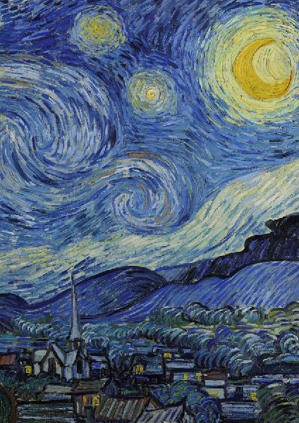 Notizbuch A4 kariert - 100 Seiten Soft Cover - van Gogh Sterne...