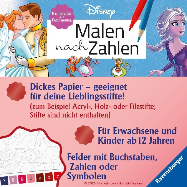 Disney Malen nach Zahlen: Prinzessinnen