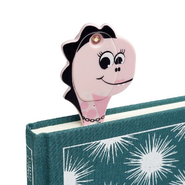 Flexilight Pals Leselicht (Dino) - pink - 2 in 1 Leselampe & Lesezeichen - LED Leselicht - Geschenk für Leser, Buchliebhaber - Deutsche Ausgabe
