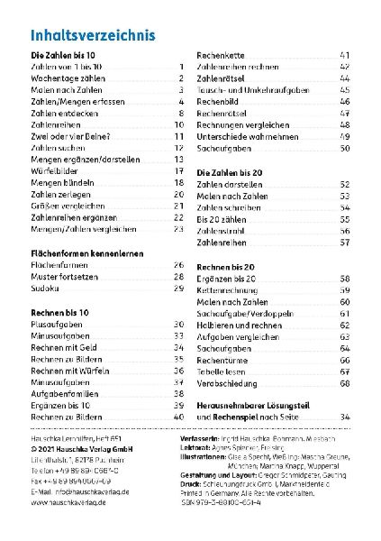 Mathe auf dem Bauernhof 1. Klasse