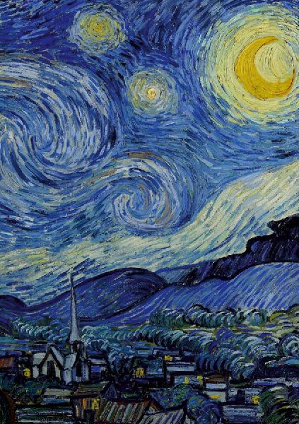 Vincent van Gogh 'Sternennacht' - Notizbuch A5 gepun...