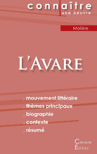 Fiche de lecture L'Avare de Molière (Analyse littéraire...