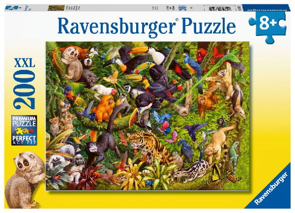 Ravensburger Kinderpuzzle - 13351 Bunter Dschungel - 200 Teile Puzzle für Kinder ab 8 Jahren