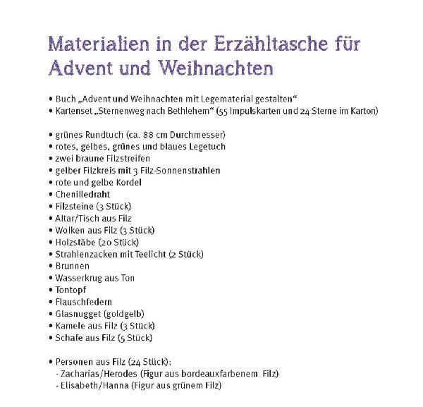 Erzähltasche für Advent und Weihnachten