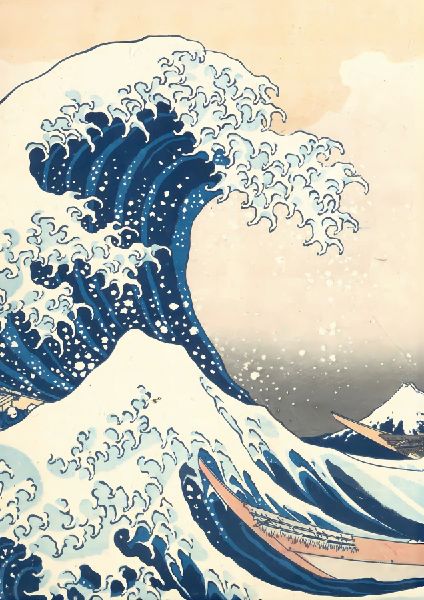 Notizbuch A4 kariert - 100 Seiten Soft Cover - Hokusai: Die gr...