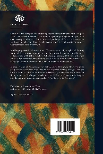 A Letter on Shakspere's Authorship of The Two Noble Kinsmen