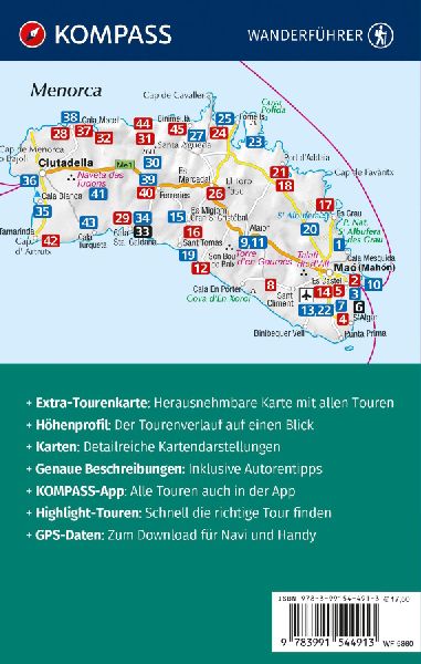 KOMPASS Wanderführer Menorca, 45 Touren mit Extra-Tourenkarte