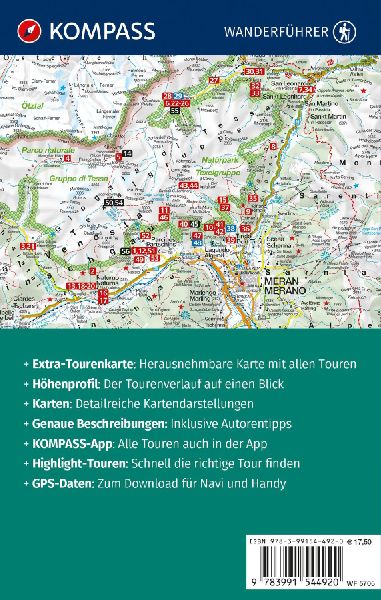 KOMPASS Wanderführer Texelgruppe mit Meraner Höhenweg, 56 Touren mit Extra-Tourenkarte