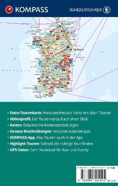 KOMPASS Wanderführer Sardinien, 75 Touren mit Extra-Tourenkarte
