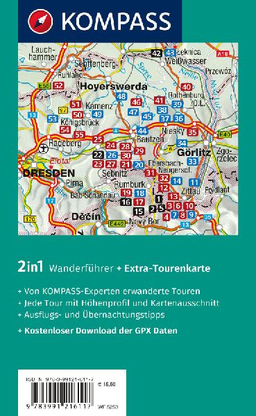 KOMPASS Wanderführer Oberlausitz, Lausitzer Heide-, Teich- und Bergland, mit Zittauer Gebirge, 55 Touren mit Extra-Tourenkarte