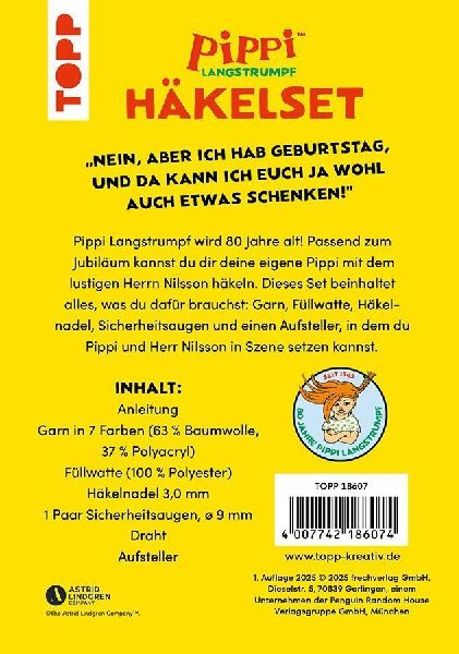 Pippi Langstrumpf - Das offizielle Häkelset zum 80. Geburtstag