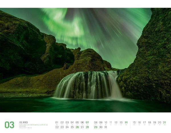 Island Kalender 2027 | Unterwegs zwischen Gletschern und Geysiren