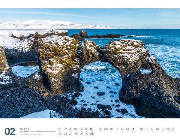 Island Kalender 2027 | Unterwegs zwischen Gletschern und Geysiren