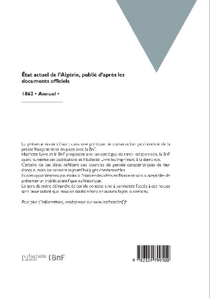 État Actuel de l'Algérie, Publié d'Après Les Documents Officiels