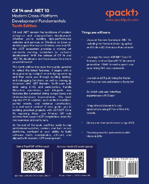 C# 14 and .NET 10 - Modern Cross-Platform Development Fundamentals - Tenth Edition