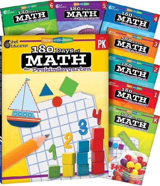180 Days(tm) Math Pk-6: 8-Book Set