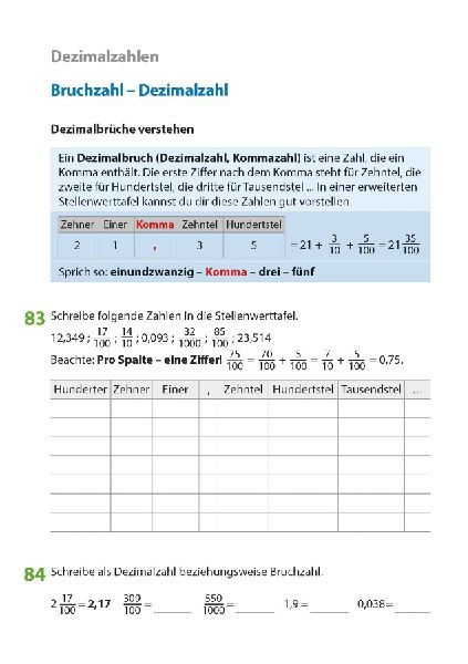 Bruchrechnen ab 6. Klasse