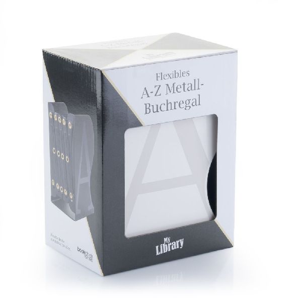 MyLibrary Flexibles A-Z Metall-Buchregal (weiß)