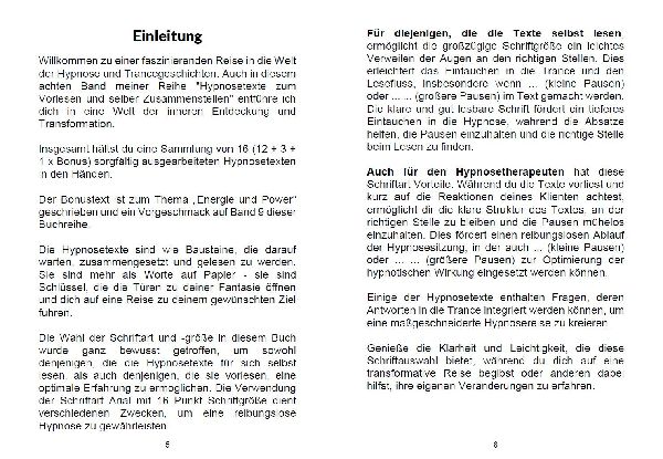 Hypnosetexte zum Vorlesen und selber Zusammenstellen 8