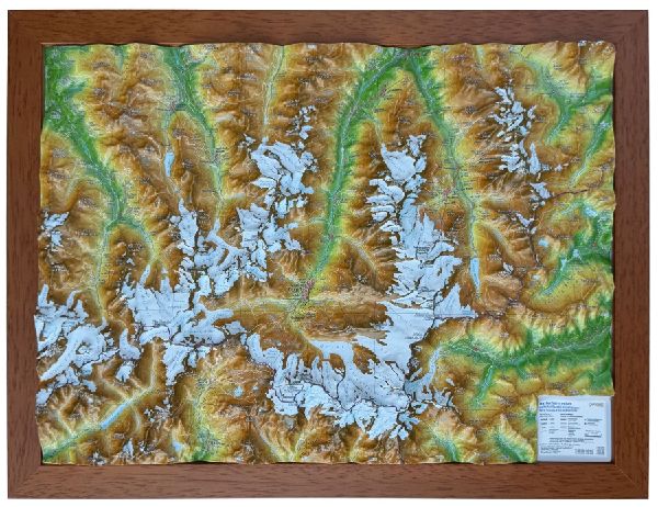 Relief Matterhornregion klein 1:150.000 mit Holzrahmen