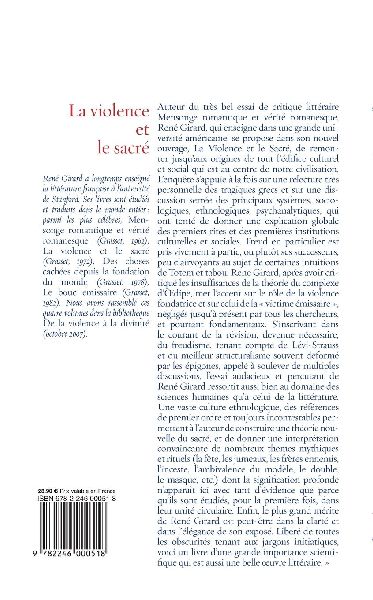La Violence Et Le Sacre