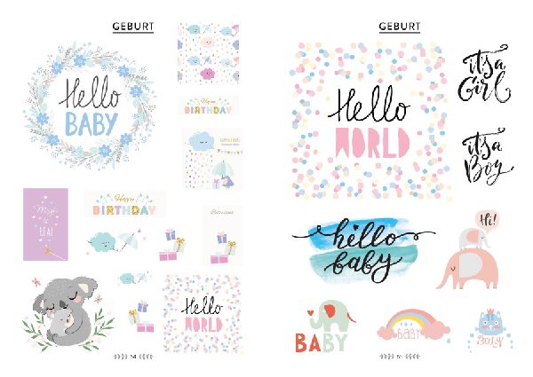 Bullet Journal - Stickerbuch Hello Baby: 750 bezaubernde Sprüche und Schmuckelemente zur Geburt