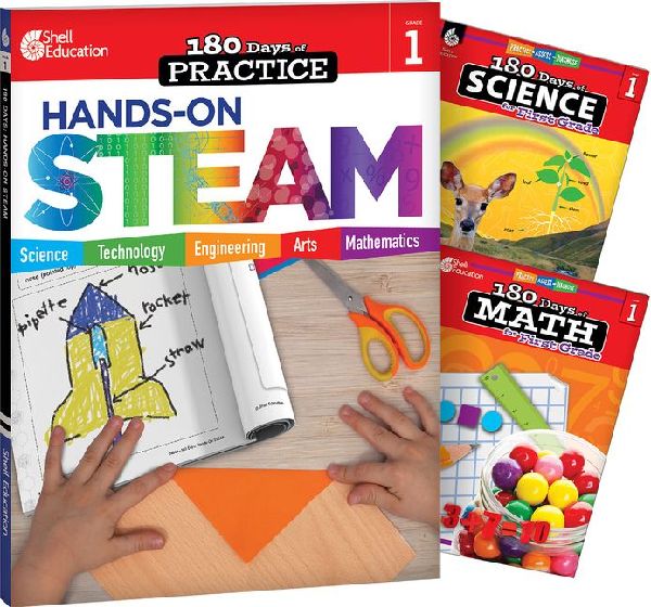 180 Days(tm) Steam, Science, & Math Grade 1: 3-Book Set