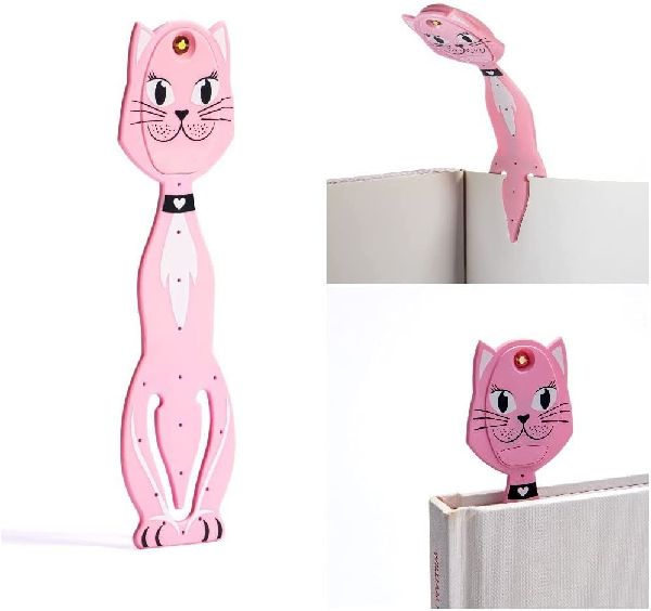 Flexilight Animal Leselicht (Pink Katze) | | 2 in 1 Leselampe & Lesezeichen | LED Leselicht | Geschenk für Leser, Buchliebhaber | Deutsche Ausgabe