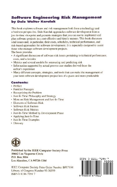 Software Engineering Risk Management