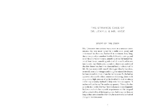 The Strange Case of Dr. Jekyll & Mr. Hyde & Other Stories