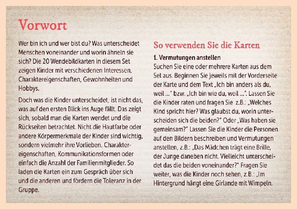 Ich bin anders als du - Ich bin wie du: 20 überraschende Wendebildkarten über Vielfalt und Gemeinsamkeiten
