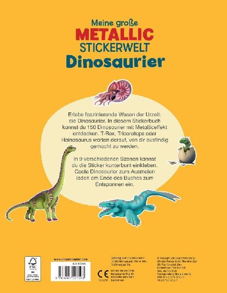 Meine große Metallic-Stickerwelt Dinosaurier