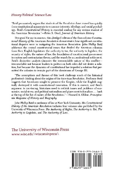 Constitutional History of the American Revolution