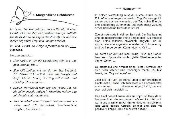 Hypnosetexte zum Vorlesen und selber Zusammenstellen 9