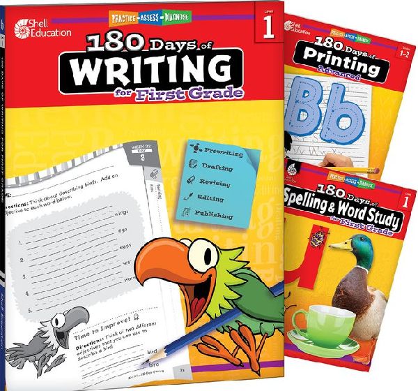 180 Days(tm) Writing, Spelling, & Printing Grade 1: 3-Book...