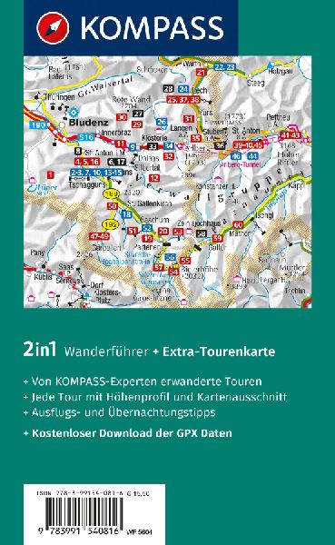 KOMPASS Wanderführer Montafon, Arlberg, Silvretta, 60 Touren mit Extra-Tourenkarte