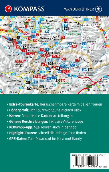 KOMPASS Wanderführer Salzkammergut, 60 Touren mit Extra-Tourenkarte