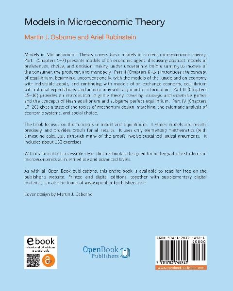 Models in Microeconomic Theory